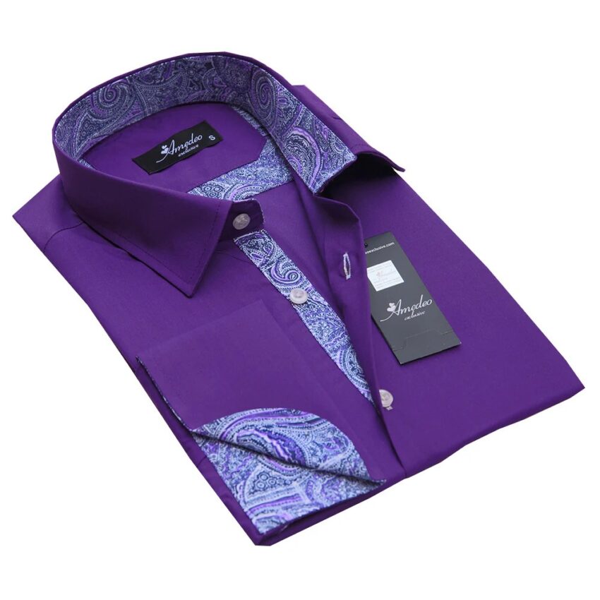 Dark purple mens dress shirt