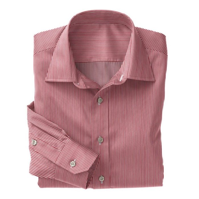 Mens red pinstripe dress shirt