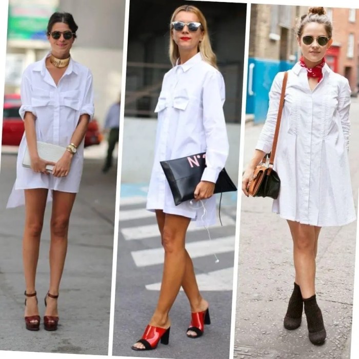 Women white shirt dress