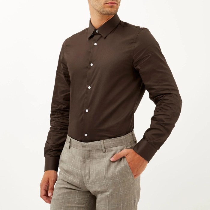 Brown dress shirt men